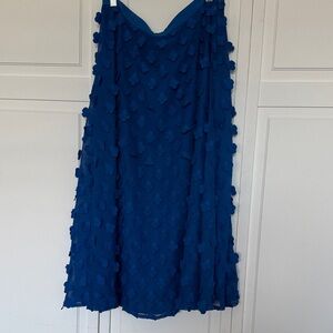Anthropologie Textured Blue Midi Skirt